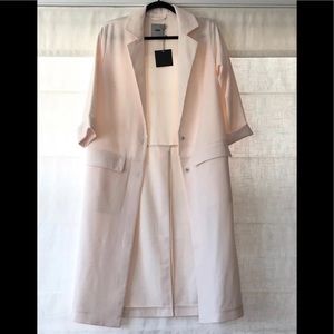 Light pink lightweight duster jacket